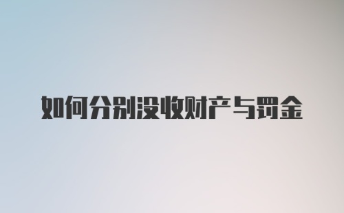 如何分别没收财产与罚金