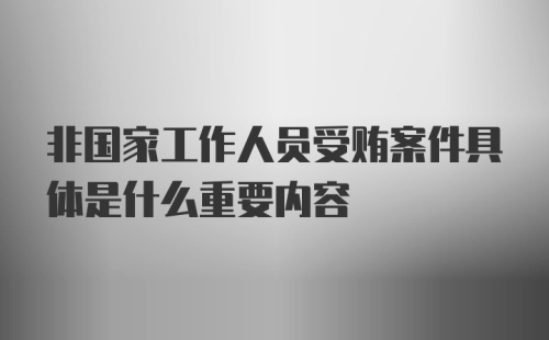 非国家工作人员受贿案件具体是什么重要内容