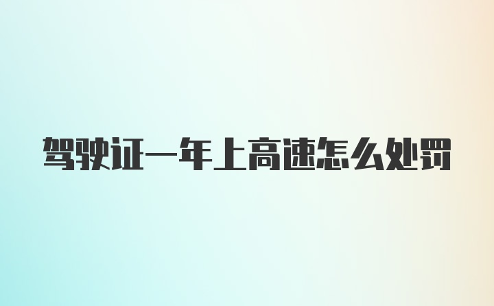 驾驶证一年上高速怎么处罚