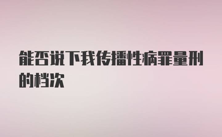 能否说下我传播性病罪量刑的档次