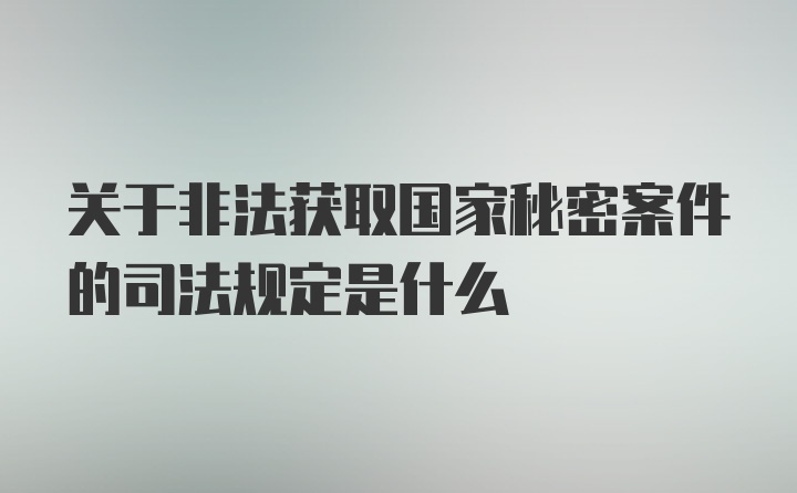 关于非法获取国家秘密案件的司法规定是什么