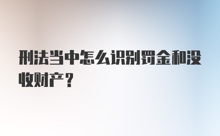 刑法当中怎么识别罚金和没收财产？