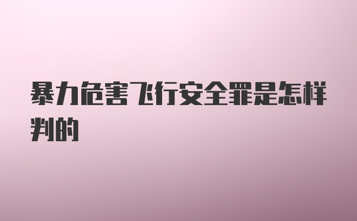 暴力危害飞行安全罪是怎样判的