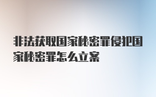 非法获取国家秘密罪侵犯国家秘密罪怎么立案