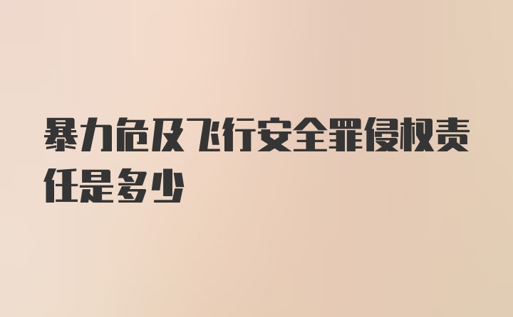 暴力危及飞行安全罪侵权责任是多少