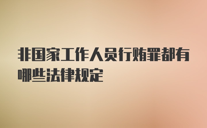 非国家工作人员行贿罪都有哪些法律规定