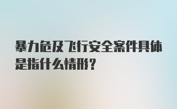 暴力危及飞行安全案件具体是指什么情形？