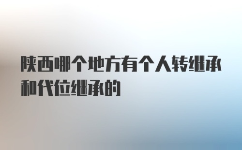 陕西哪个地方有个人转继承和代位继承的