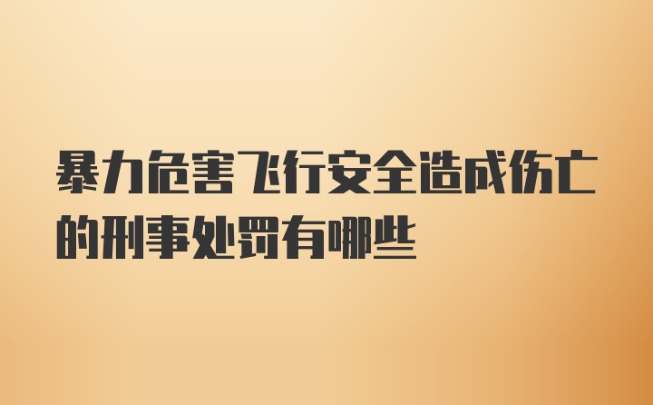 暴力危害飞行安全造成伤亡的刑事处罚有哪些