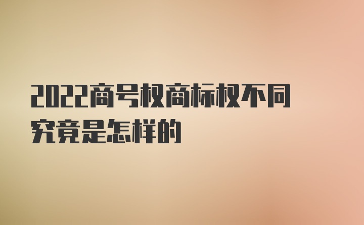 2022商号权商标权不同究竟是怎样的