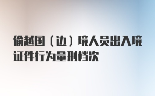 偷越国（边）境人员出入境证件行为量刑档次