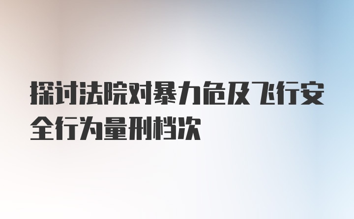 探讨法院对暴力危及飞行安全行为量刑档次