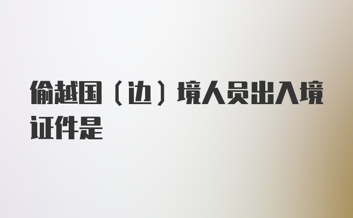 偷越国(边)境人员出入境证件是