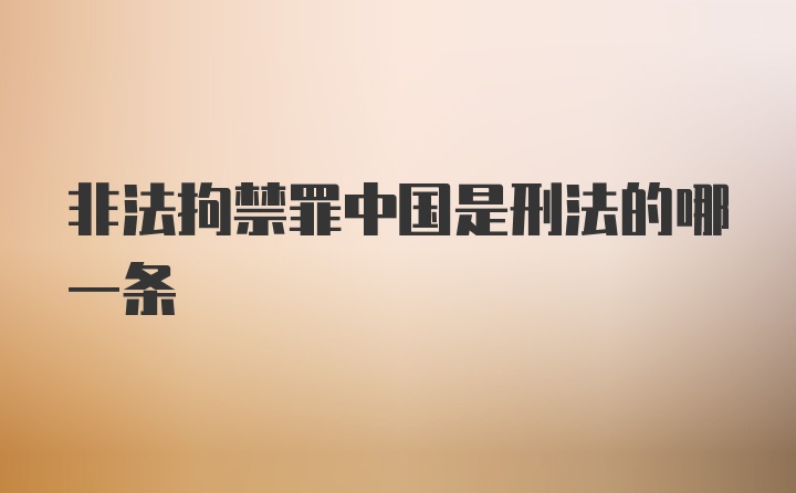 非法拘禁罪中国是刑法的哪一条