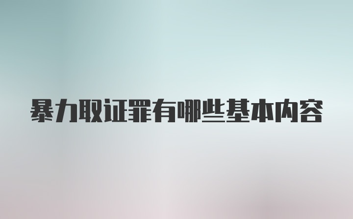 暴力取证罪有哪些基本内容