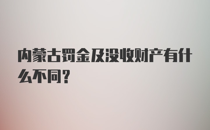 内蒙古罚金及没收财产有什么不同?