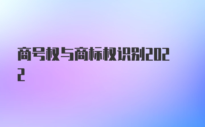 商号权与商标权识别2022