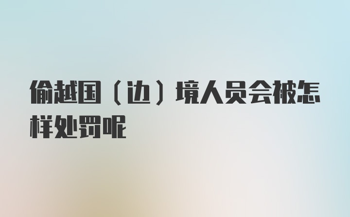 偷越国（边）境人员会被怎样处罚呢