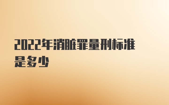 2022年消脏罪量刑标准是多少