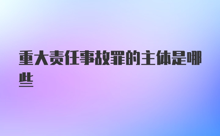 重大责任事故罪的主体是哪些