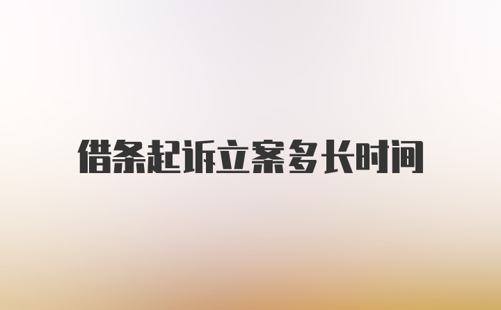 借条起诉立案多长时间