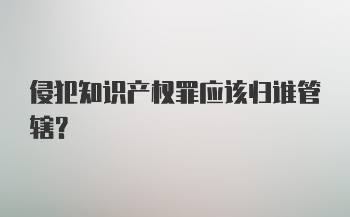 侵犯知识产权罪应该归谁管辖？