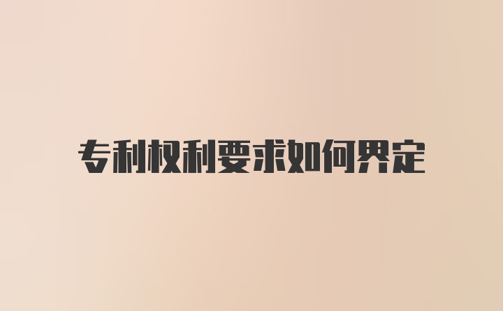 专利权利要求如何界定