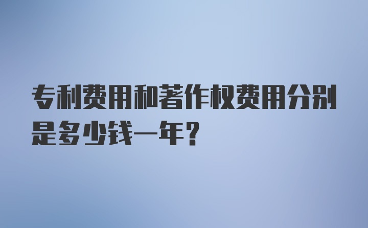 专利费用和著作权费用分别是多少钱一年？