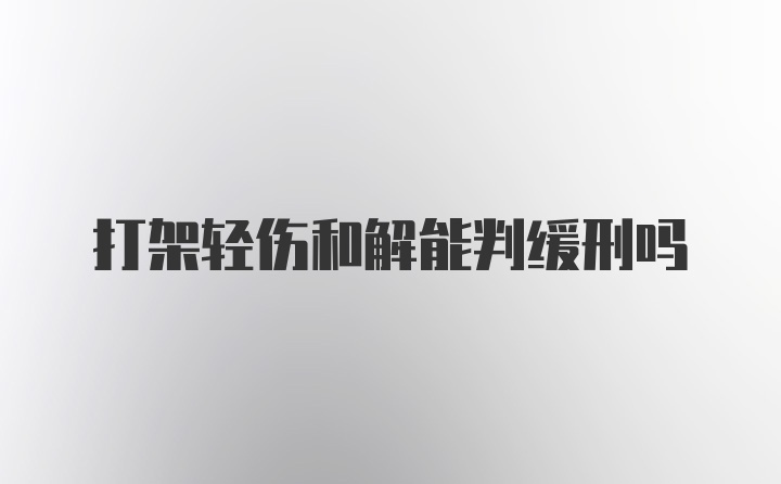 打架轻伤和解能判缓刑吗