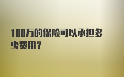 100万的保险可以承担多少费用？