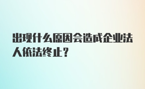 出现什么原因会造成企业法人依法终止？