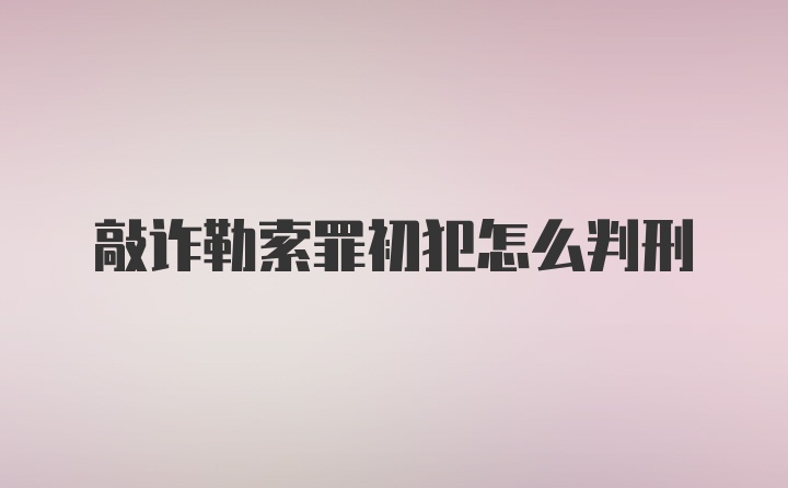 敲诈勒索罪初犯怎么判刑