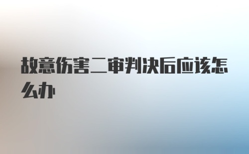 故意伤害二审判决后应该怎么办