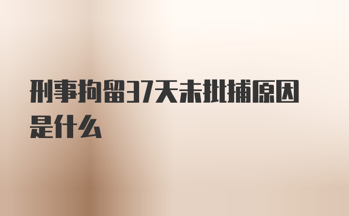 刑事拘留37天未批捕原因是什么