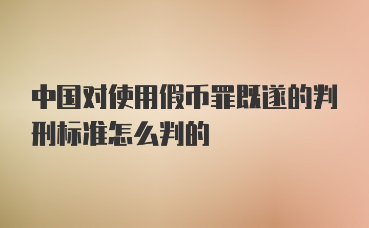 中国对使用假币罪既遂的判刑标准怎么判的