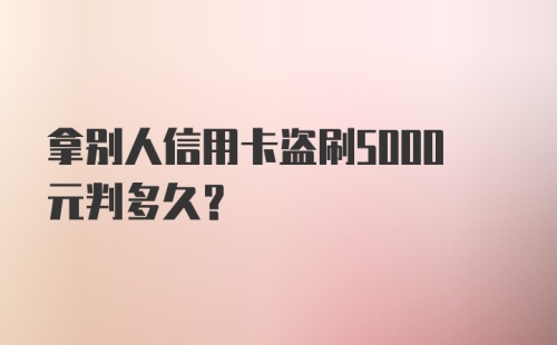 拿别人信用卡盗刷5000元判多久？