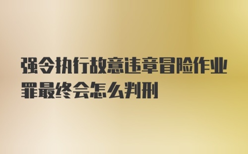 强令执行故意违章冒险作业罪最终会怎么判刑