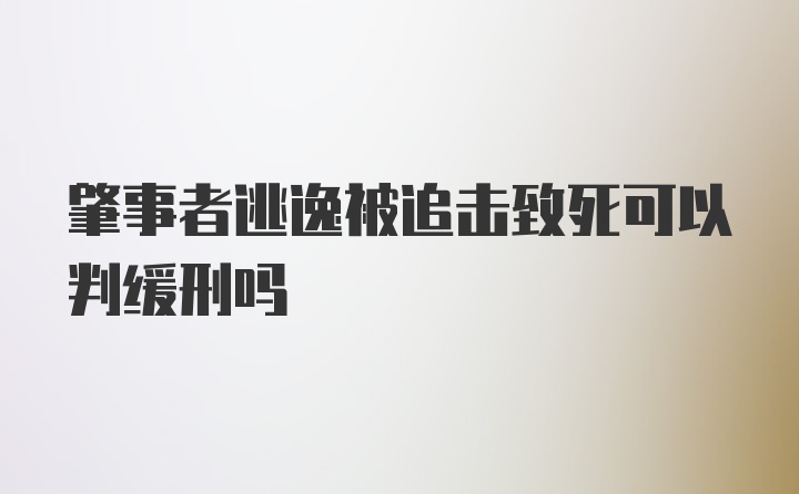 肇事者逃逸被追击致死可以判缓刑吗