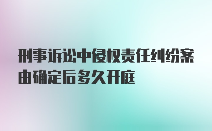 刑事诉讼中侵权责任纠纷案由确定后多久开庭