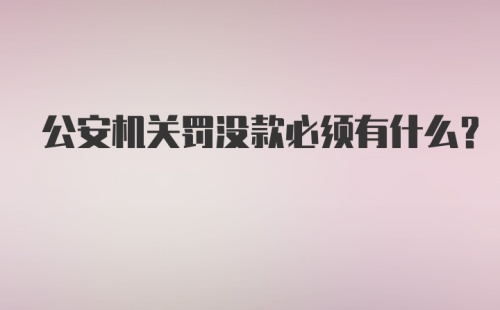 公安机关罚没款必须有什么?