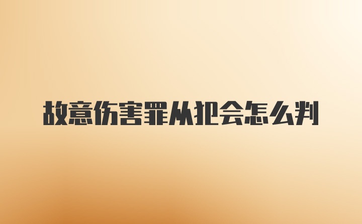 故意伤害罪从犯会怎么判