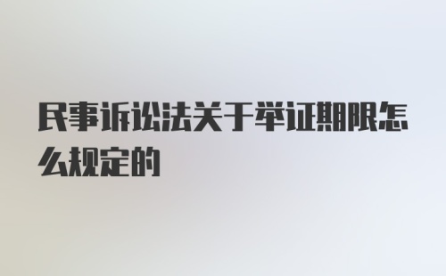 民事诉讼法关于举证期限怎么规定的