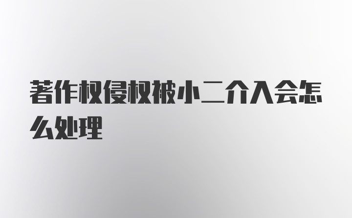 著作权侵权被小二介入会怎么处理