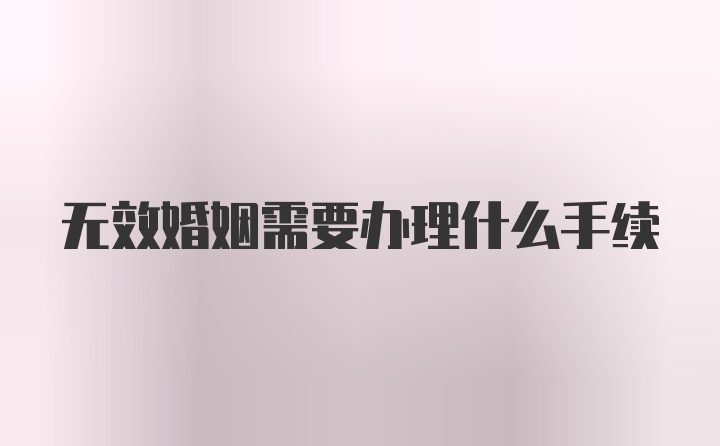 无效婚姻需要办理什么手续