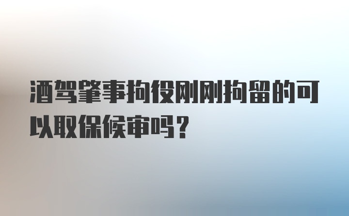 酒驾肇事拘役刚刚拘留的可以取保候审吗？