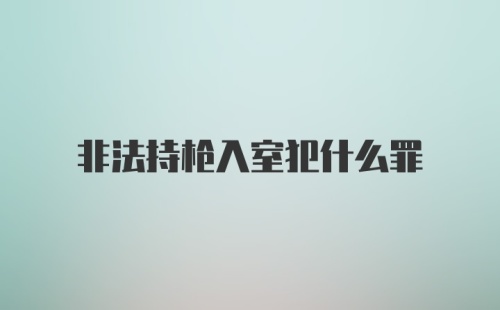 非法持枪入室犯什么罪