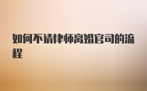 如何不请律师离婚官司的流程