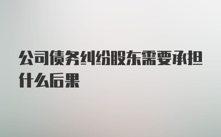 公司债务纠纷股东需要承担什么后果