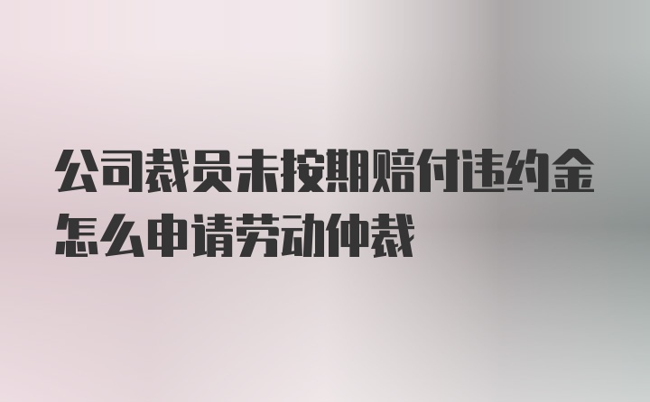 公司裁员未按期赔付违约金怎么申请劳动仲裁