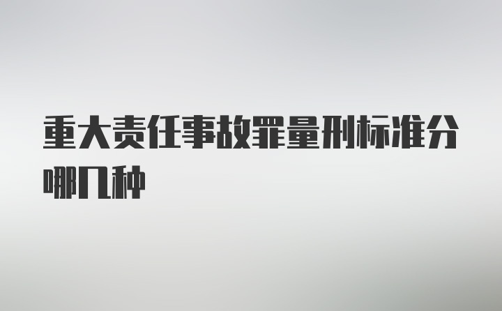 重大责任事故罪量刑标准分哪几种